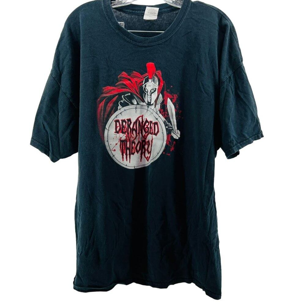 Deranged Theory Short Sleeve Black T Shirt Mens 2XL